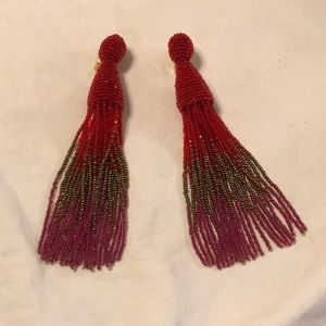 Oscar De La Renta ombré tassel earrings